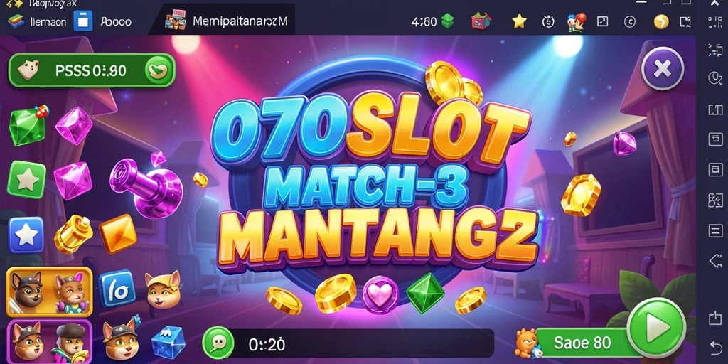 Tampilan gameplay 070SLOT yang penuh warna dan menantang.