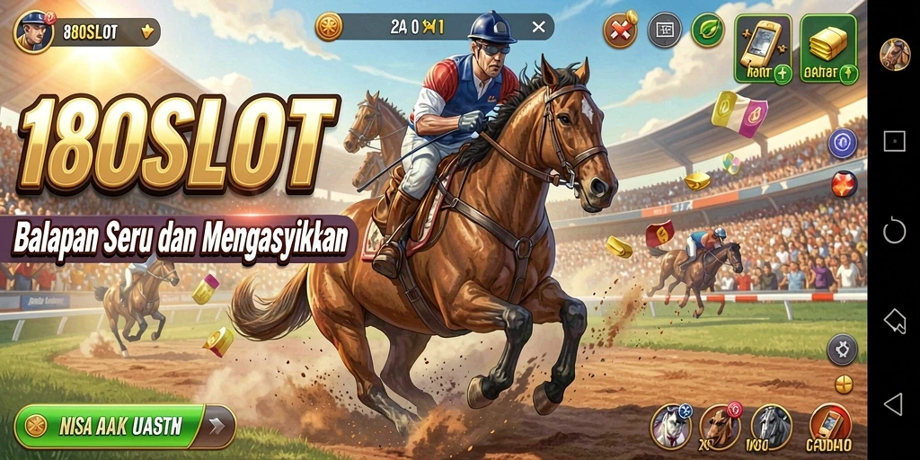 Tangkapan layar 180SLOT menampilkan aksi balap yang mendebarkan.