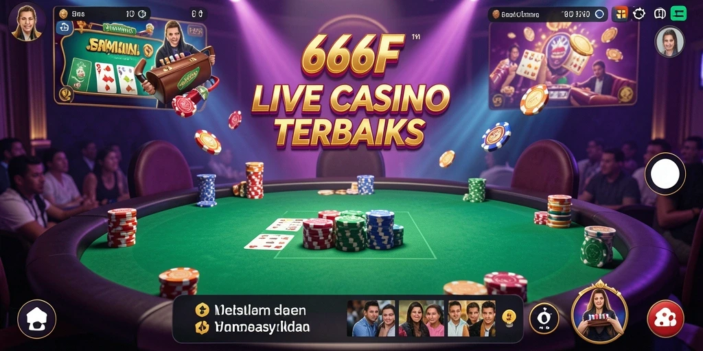 Tampilan gameplay Live Casino di aplikasi 666F yang menarik.