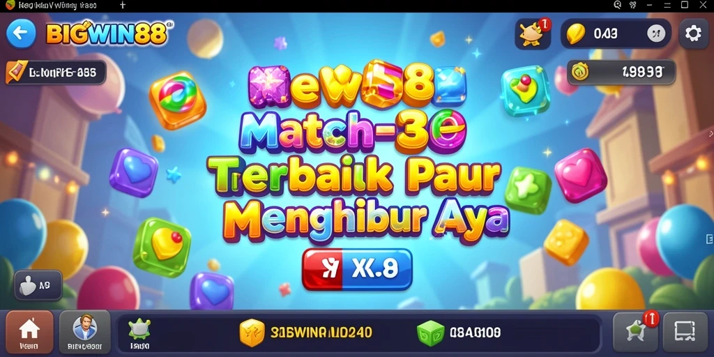 Tangkapan layar <strong>BIGWIN88</strong> menunjukkan gameplay menarik dari permainan Match-3.