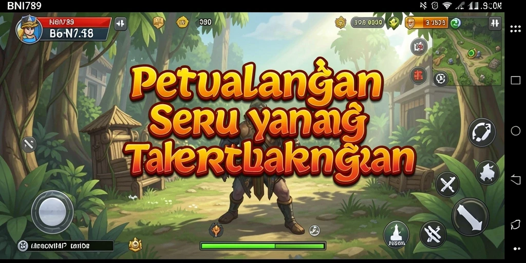 Tampilan gameplay BNI789 dengan aksi petualangan seru.