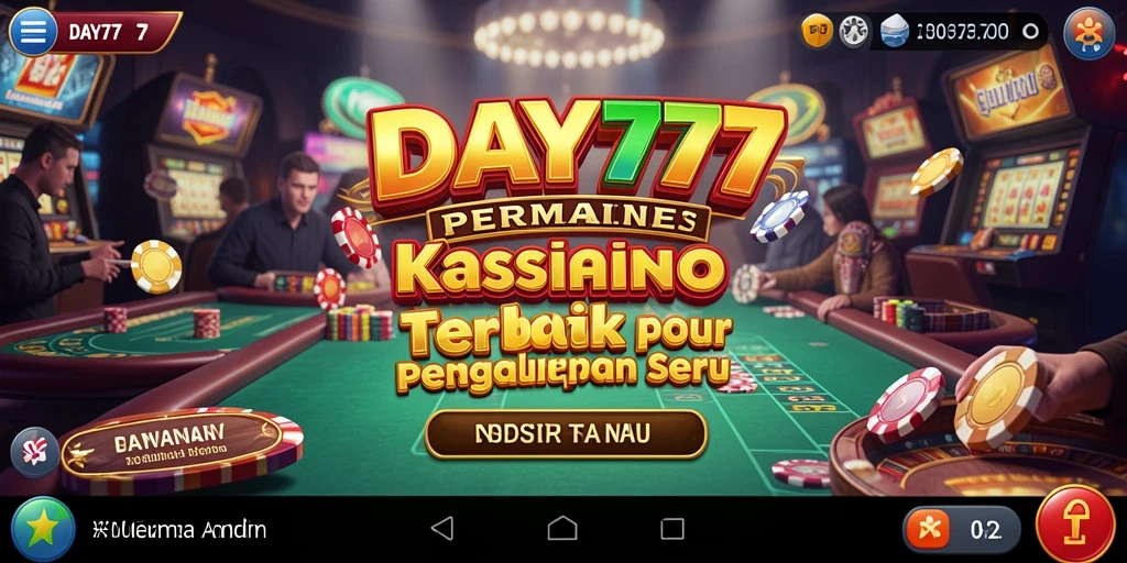Screenshot utama DAY777 menampilkan gameplay Kasino yang mendebarkan.