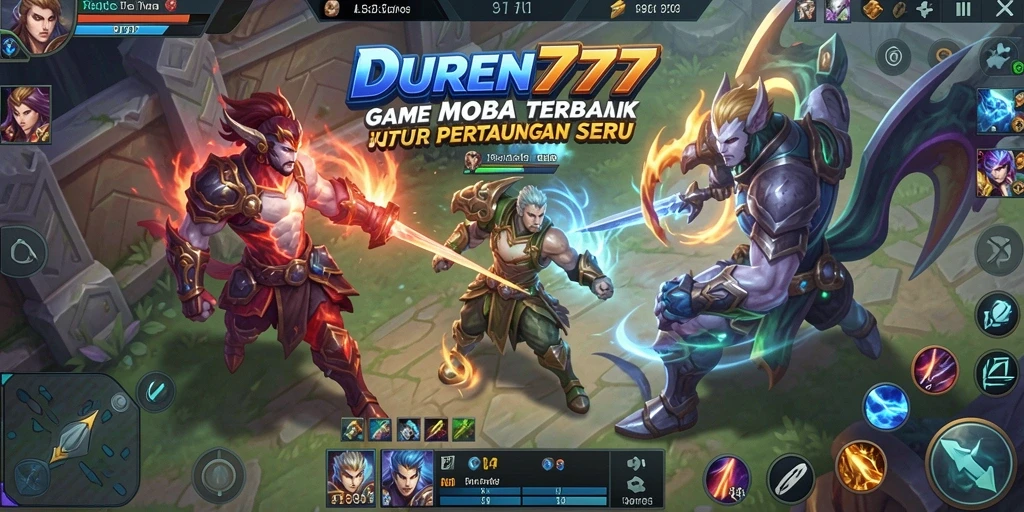 Gameplay dinamis dan seru di DUREN777 saat bertanding dalam arena MOBA.