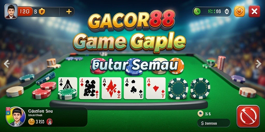 Tampilan gameplay Gaple yang seru dan interaktif di GACOR88.