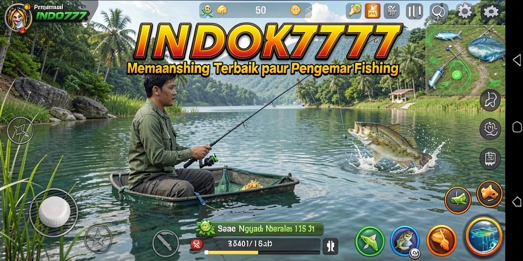 Screenshot gameplay INDO777 menunjukkan aksi memancing yang seru.