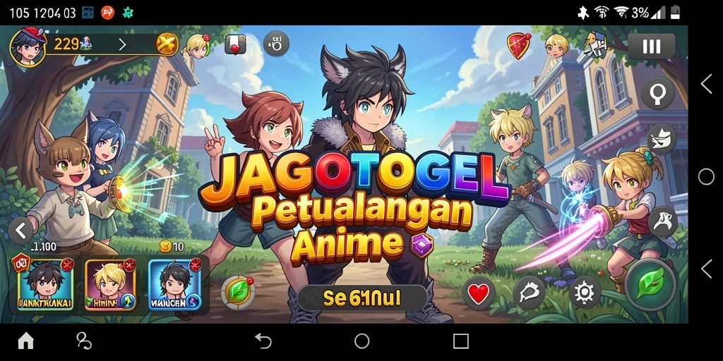 Tampilan menawan gameplay JAGOTOGEL dengan karakter Anime yang beragam.