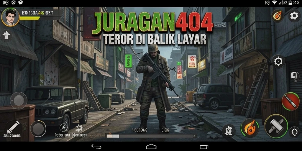 Tangkapan layar menampilkan momen menegangkan dalam gameplay Horror JURAGAN404.