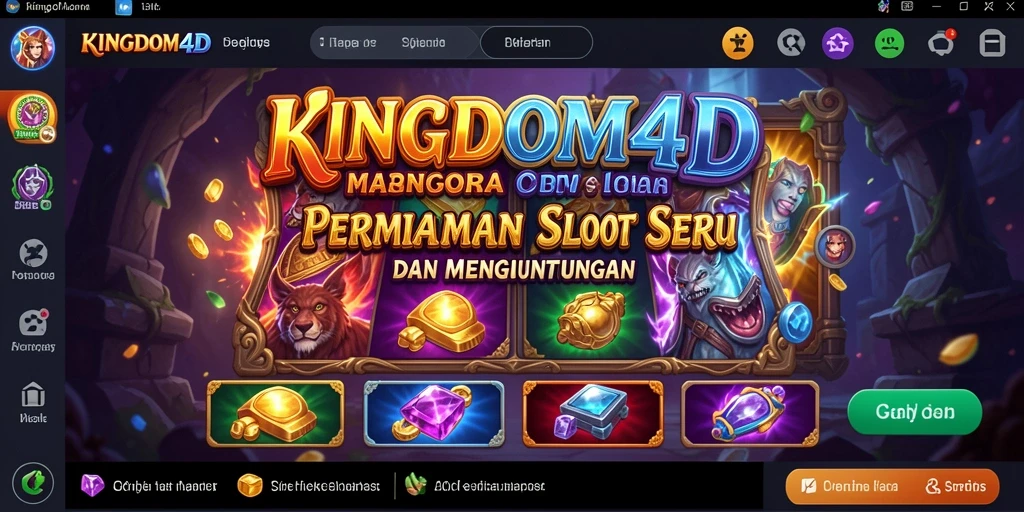 Tampilan gameplay KINGDOM4D dengan slot yang menarik.