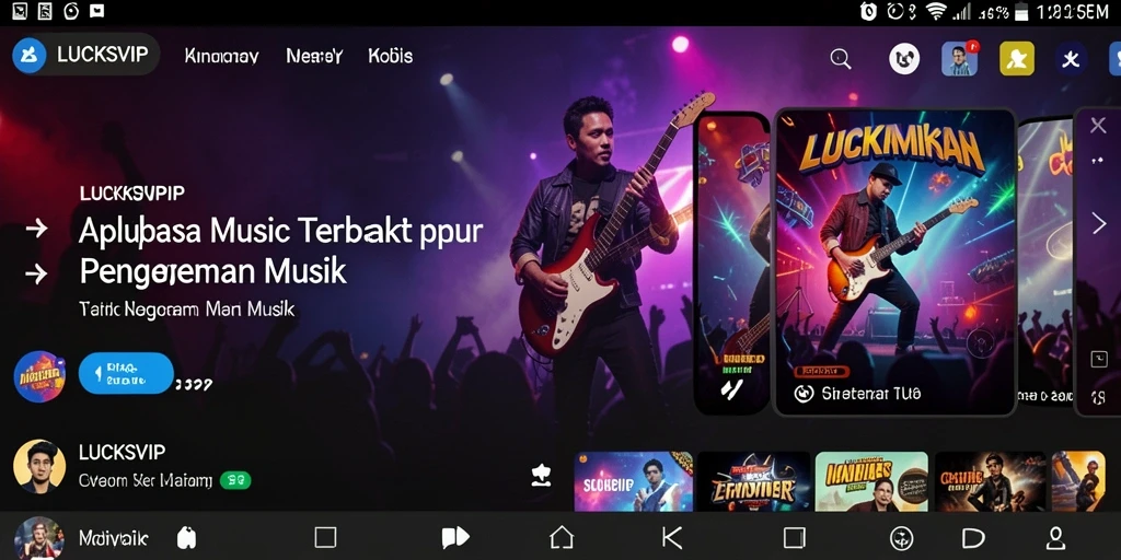 Tampilan gameplay interaktif di LUCKSVIP dengan musik favorit.