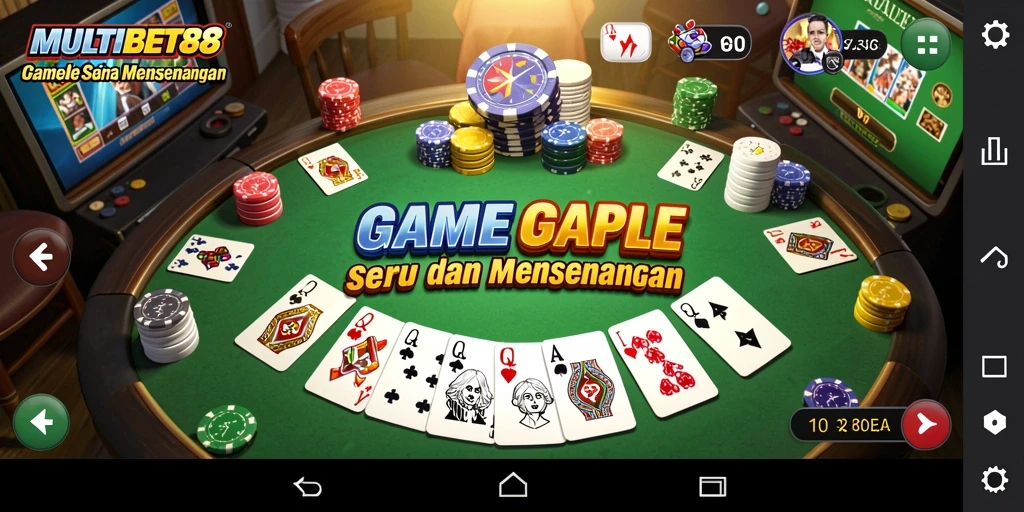 Tampilan screenshot utama MULTIBET88 menampilkan suasana permainan Gaple yang seru.