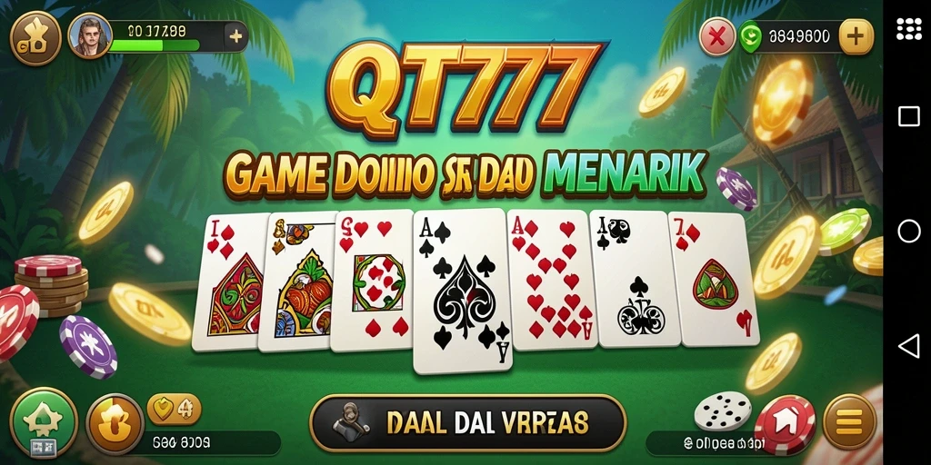 Screenshot menunjukkan gameplay seru dari game Domino QT777.