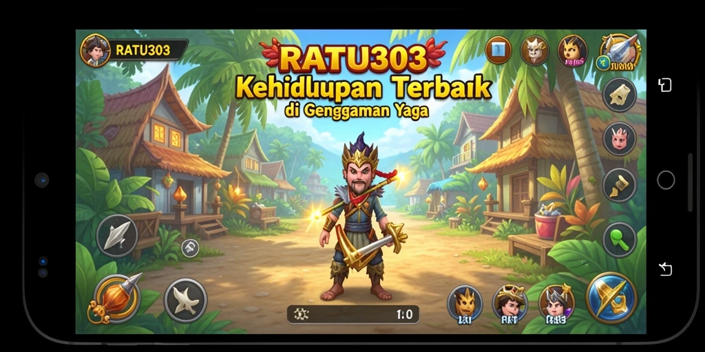 Tangkapan layar permainan <strong>RATU303</strong> menampilkan karakter sedang berinteraksi di dunia simulasi.