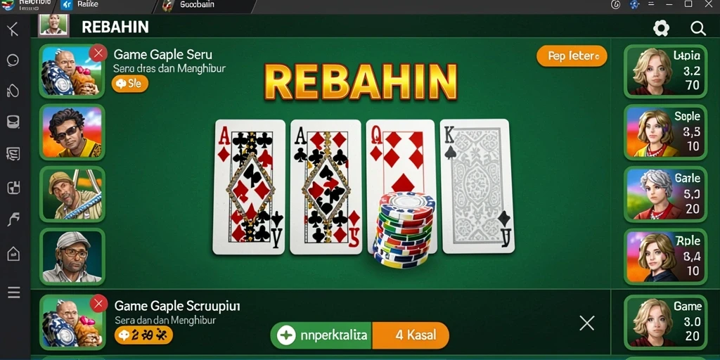 Tampilan gameplay seru dari REBAHIN dengan teman-teman.