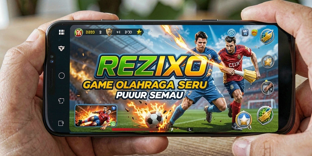 Screenshot REZIXO menampilkan gameplay olahraga yang seru dan dinamis.