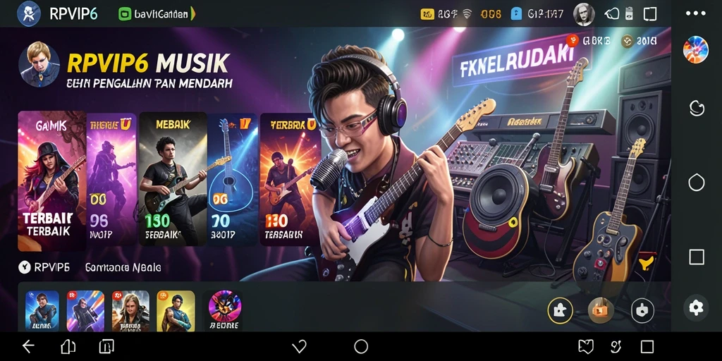 Tampilan screenshot gameplay RPVIP6 yang menampilkan musik interaktif.
