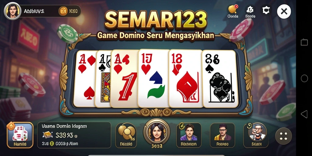 Tampilan gameplay SEMAR123 yang menampilkan aksi seru permainan Domino.