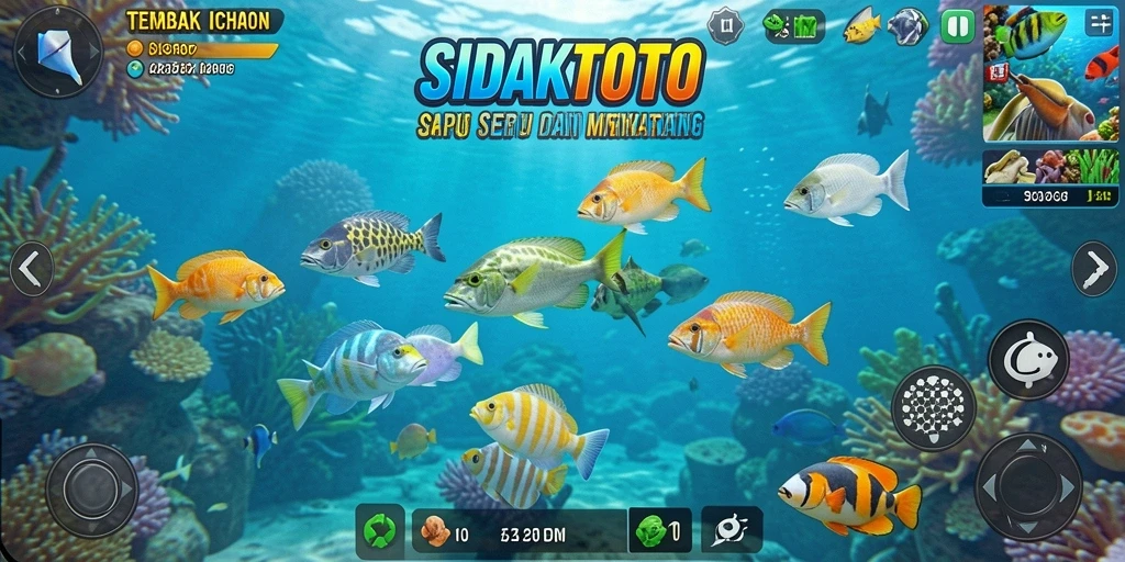 Gameplay seru saat menembak ikan di SIDAKTOTO.