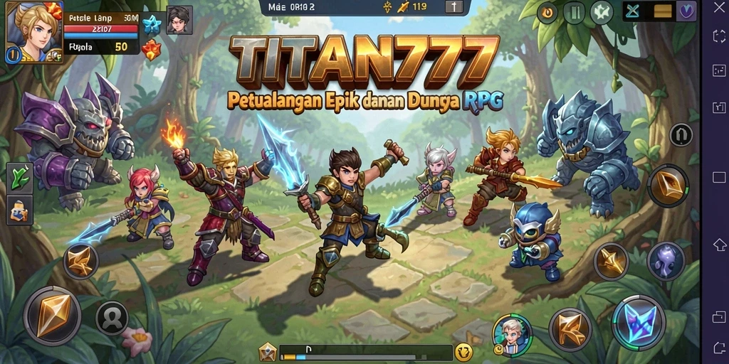 Tampilan menarik dari gameplay TITAN777 yang penuh aksi di dunia RPG.