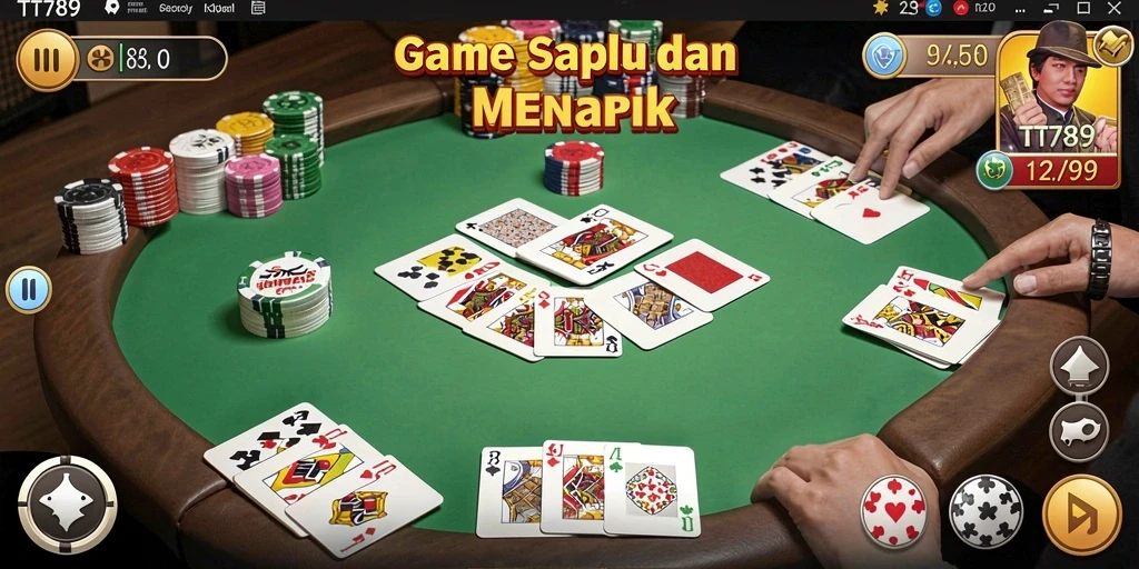 Screenshot TT789 menampilkan gameplay Gaple yang seru dan interaktif.